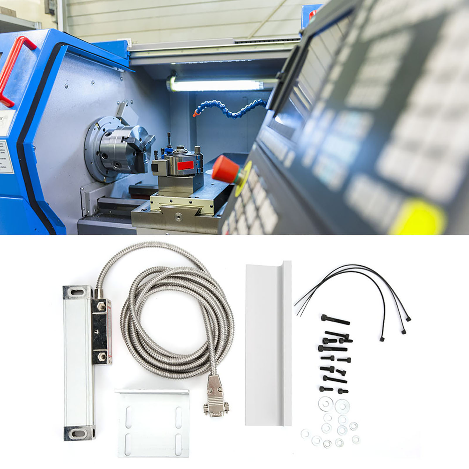 Lineare Skala Für 2ae/3ae-achsen, Digitale Positionsanzeige (dro), Aluminium-druckguss, Lesegerät, Lineare Skala 5 Μm 150 Mm
