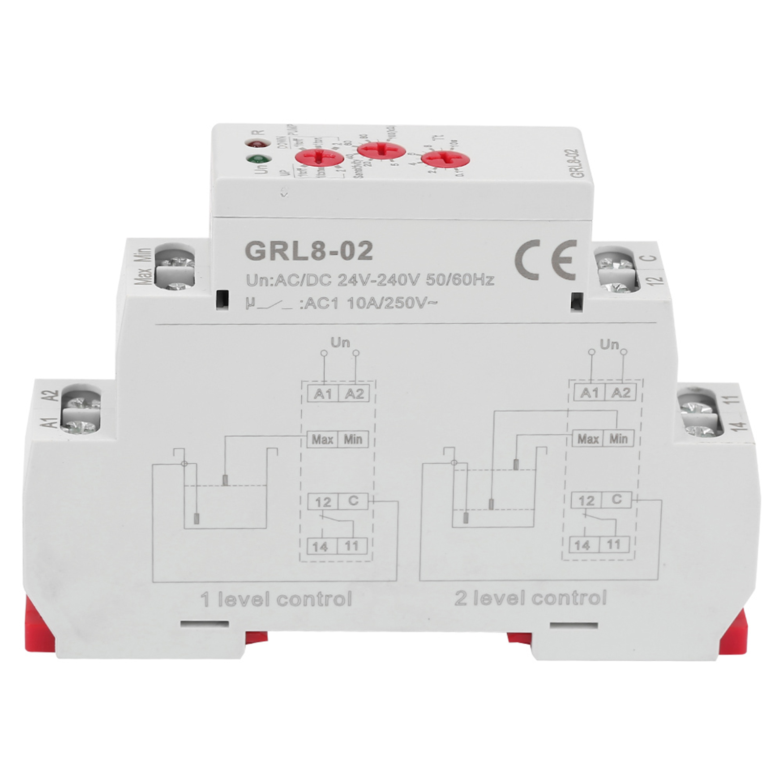 Grl8-02 Flüssigkeitsstandregelungsrelais, Wasserstandsregelung, 10 A Ac/dc, 24 V–240 V