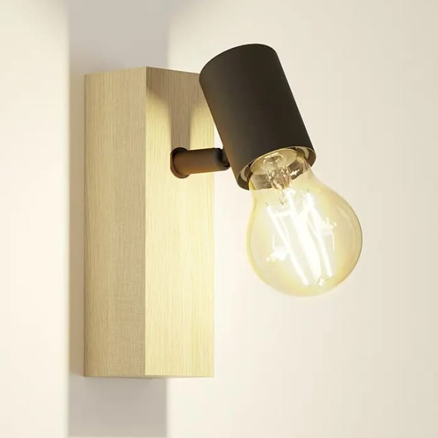 Wandlampe Townshend 3 schwarz natur E27 Lampen - Eglo