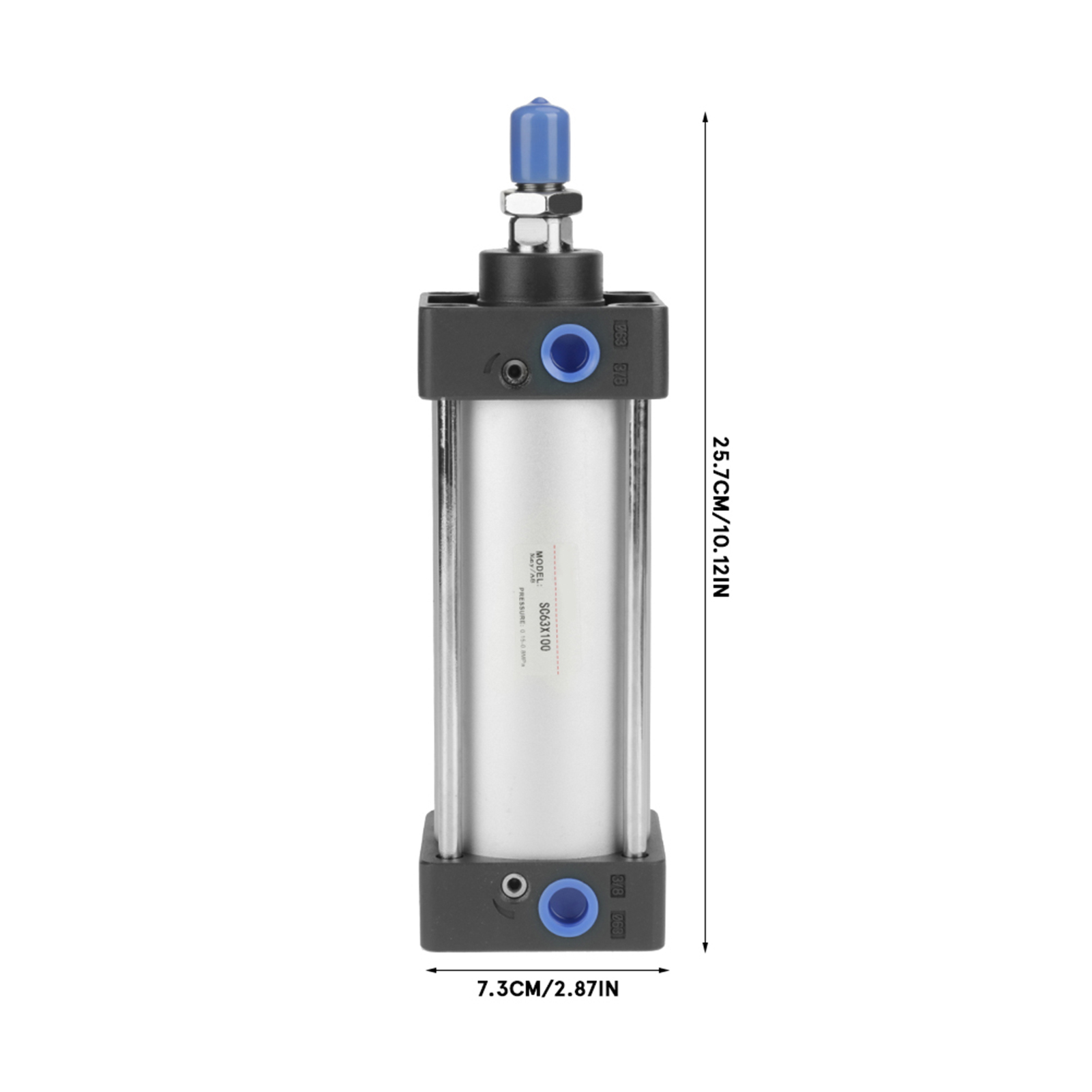 Pneumatikzylinder Mit 63 Mm Zylinderdurchmesser, 100 Mm Hub, Doppeltwirkend, Mit Gewindekolbenstange