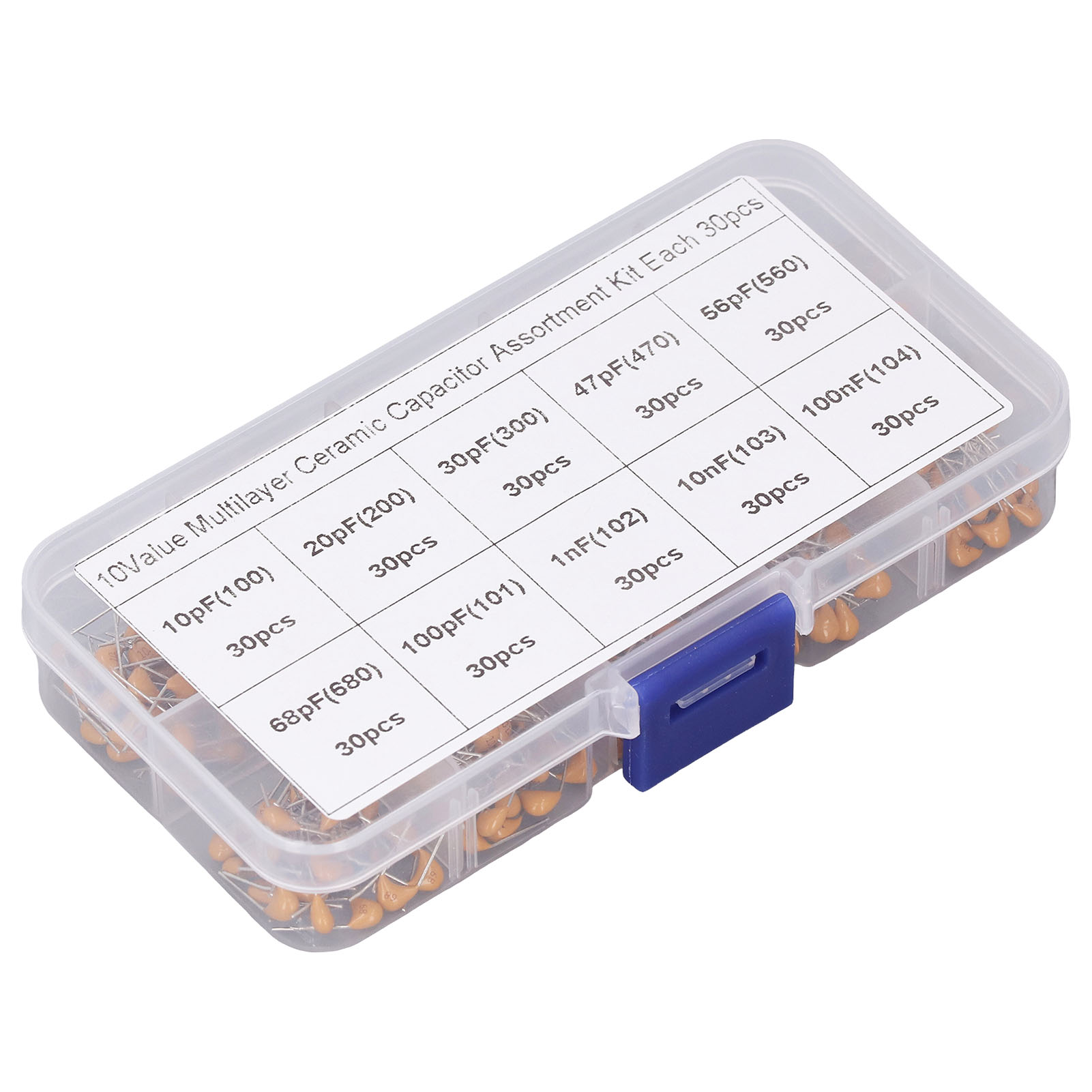 Sortiment Mit 300 Monolithischen Keramikkondensatoren Zur Kapazitätsstabilisierung, Keramik-chipkondensatoren, 10 Pf - 100 Nf