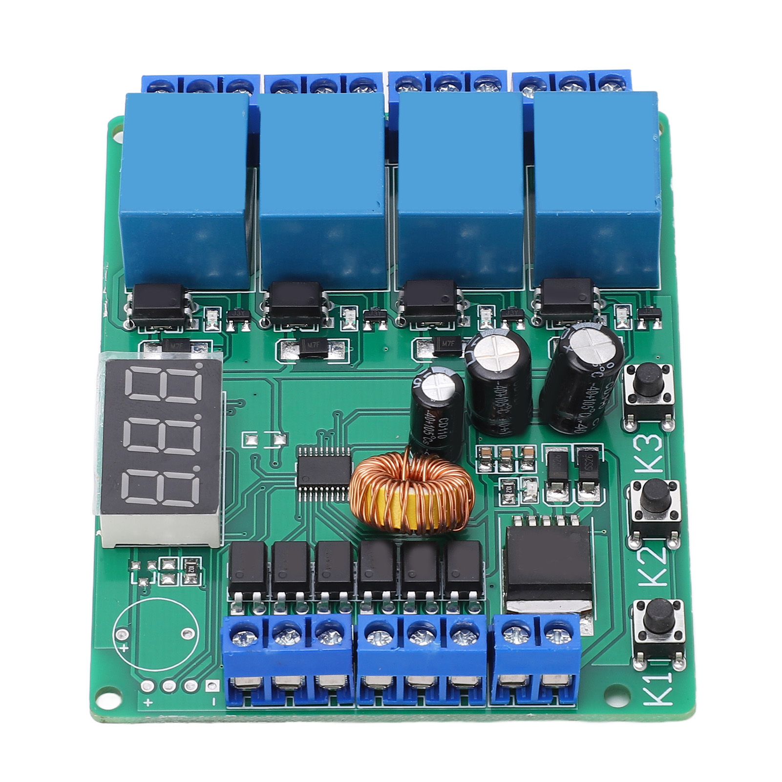 Programmierbares 4-wege-relaismodul Mit Reversibler Relaissteuerung Und Digitalanzeige Für Schaltkreise