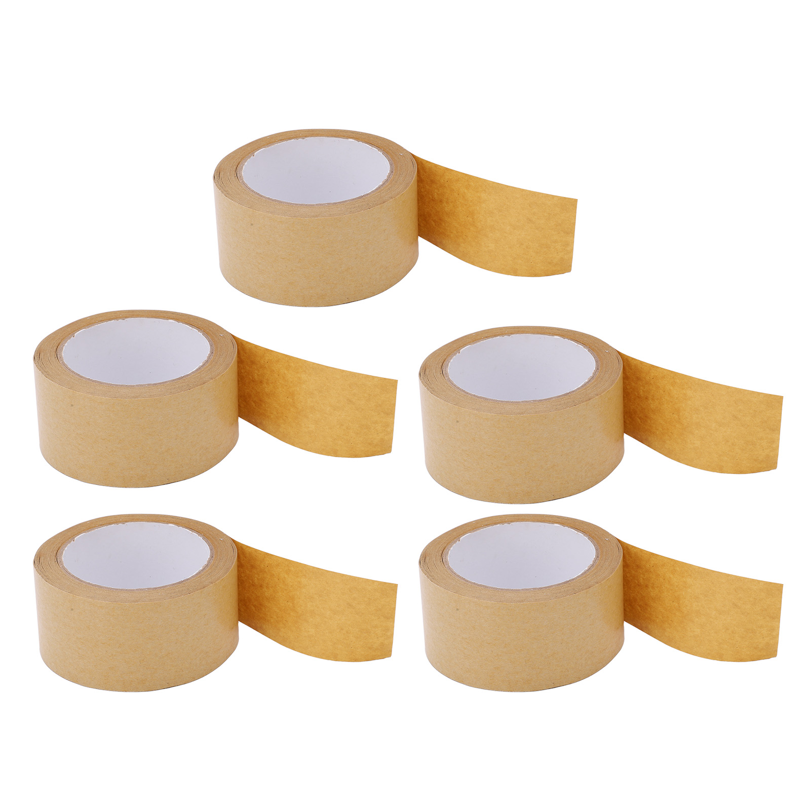 5 Stück Kraftpapierklebeband, Reißfest, Selbstklebend, Biologisch Abbaubar, Umweltfreundlich, Geklebtes Verpackungsklebeband