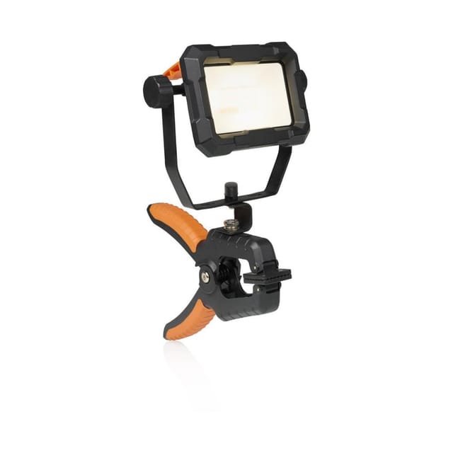 LED Baustrahler mit Klemme, 360 Grad drehbar, IP65, 2100 lm, Tageslichtweiß
