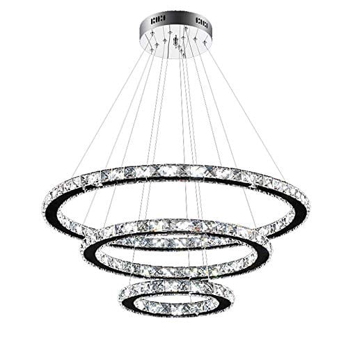96w Led Kronleuchter Kreative Hängelampe Deckenleuchte Pendelleuchte Für Wohnzimmer Flur Schlafzimmer Drei Ringe (φ: 30cm+50cm+70cm) - 96w Kaltweiß Naizy