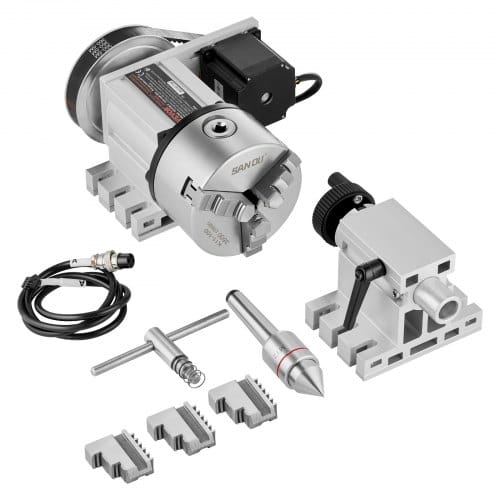Drehbankfutter K11–100mm Spannfutter Dreibackenfutter 4. Achse Der Cnc-rotationsachse, Ein Untersetzungsverhältnis Von 6:1 Und Einen Nema23-zweiphasen-schrittmotor 3 Backenfutter Für Cnc-fräsen