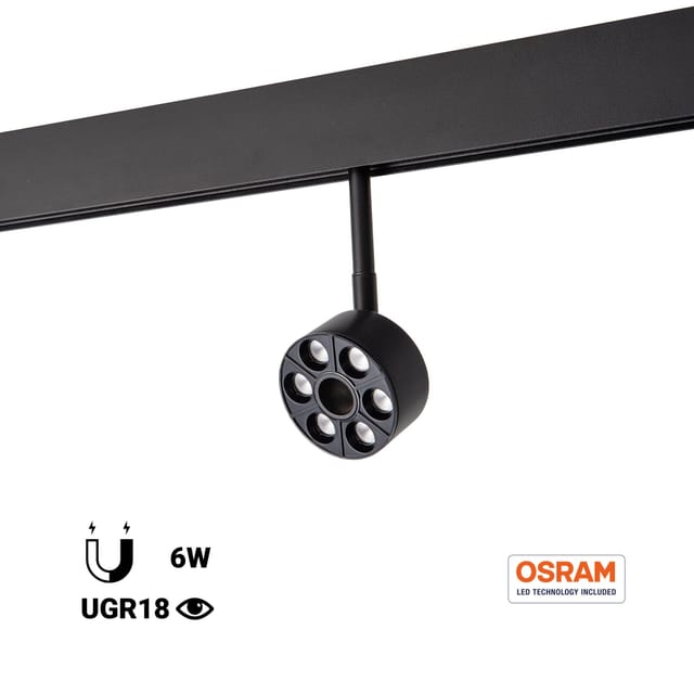 Zirkuläre Led-luminaria Für Magnetische Schiene 48v - Ø7cm - 6w