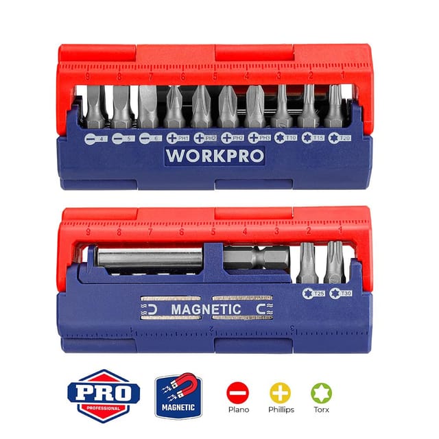 Set mit 13 Schraubendreher-Bits (metrisch) Workpro