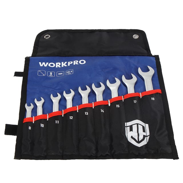 Set mit 9 Workpro Ratschen-Kombi-Schraubenschlüsseln