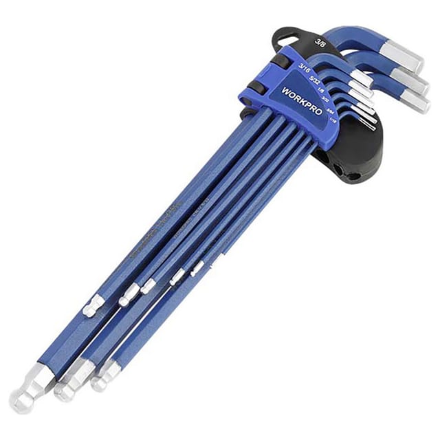 Außen-Sechskant, Kugelkopf Schraubendreher-Set 1.5 mm, 2 mm, 2.5 mm, 3 mm, 4 mm, 5 mm, 6 mm - Workpro
