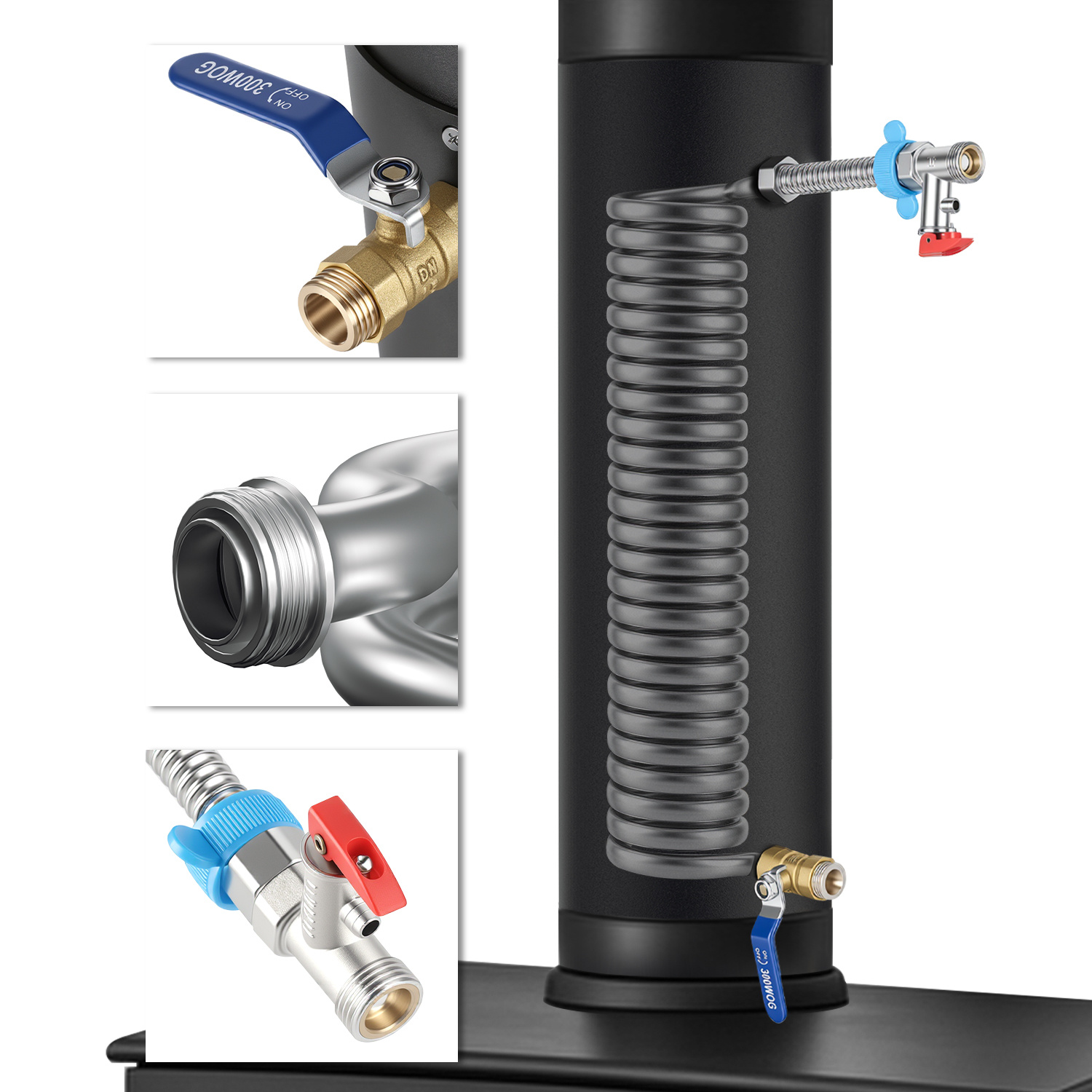 Randaco Ofenrohr 150 Mm Mit Edelstahlspirale Zur Wärmerückgewinnung
