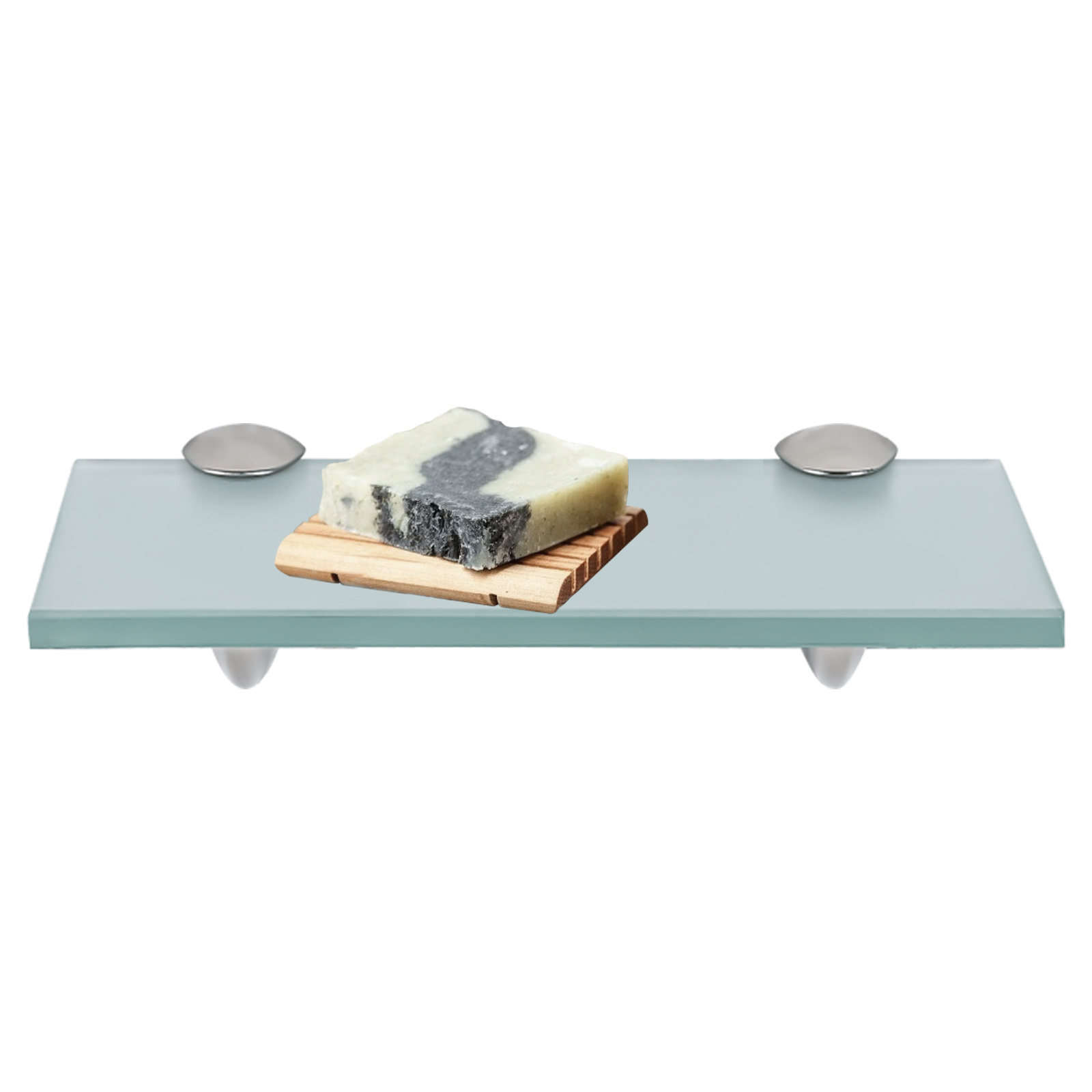 Randaco Glasregal Wandregal 30 X 10 X 0,8 Cm, Milchglas Glasboden Mit Halterungen, Badregal Ablage Hängeregal Für Bad, Küche & Wohnzimmer