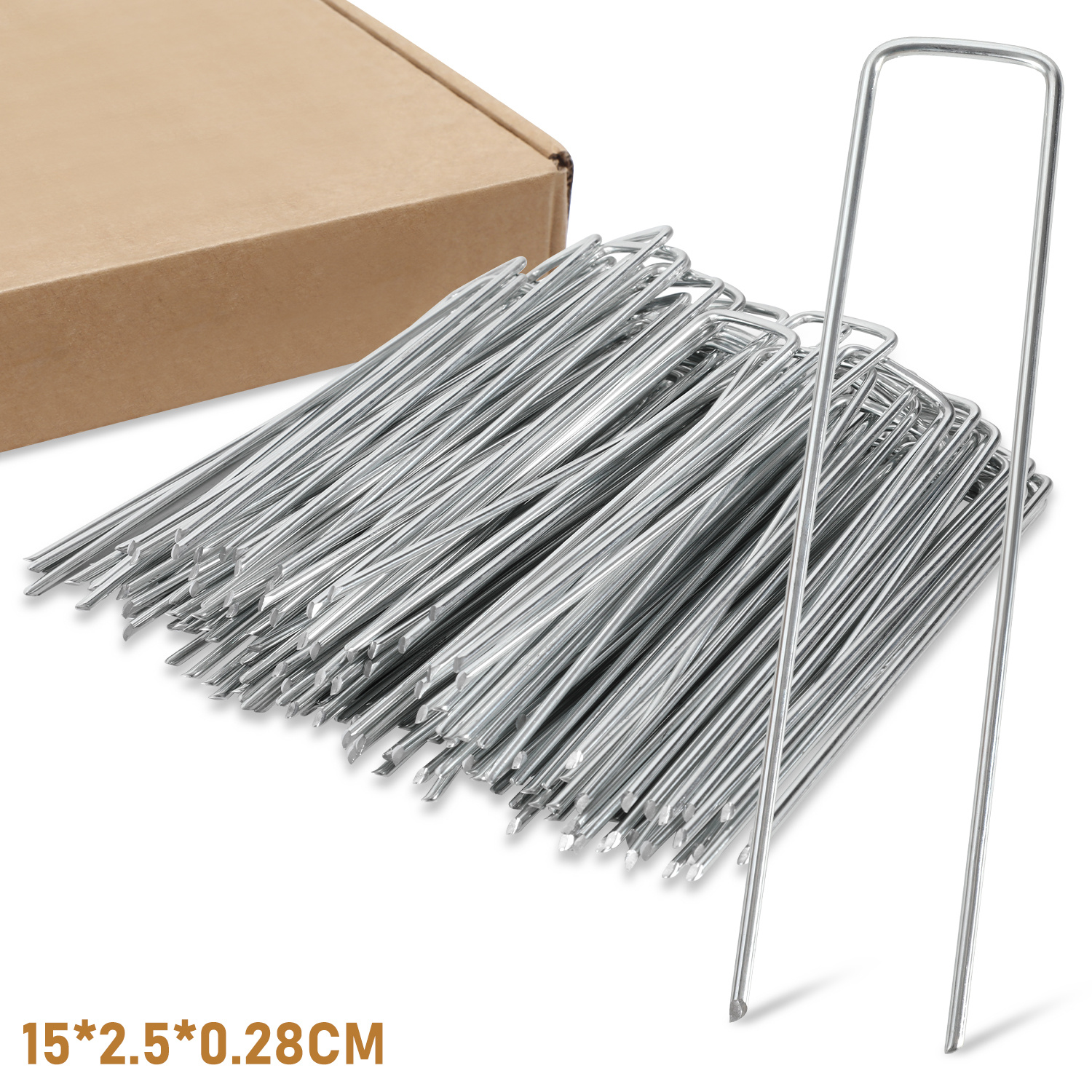 Randaco 300x Erdanker 15cm Verzinkt Bodenanker Gartenvlies Zeltheringe Garten Zeltanker