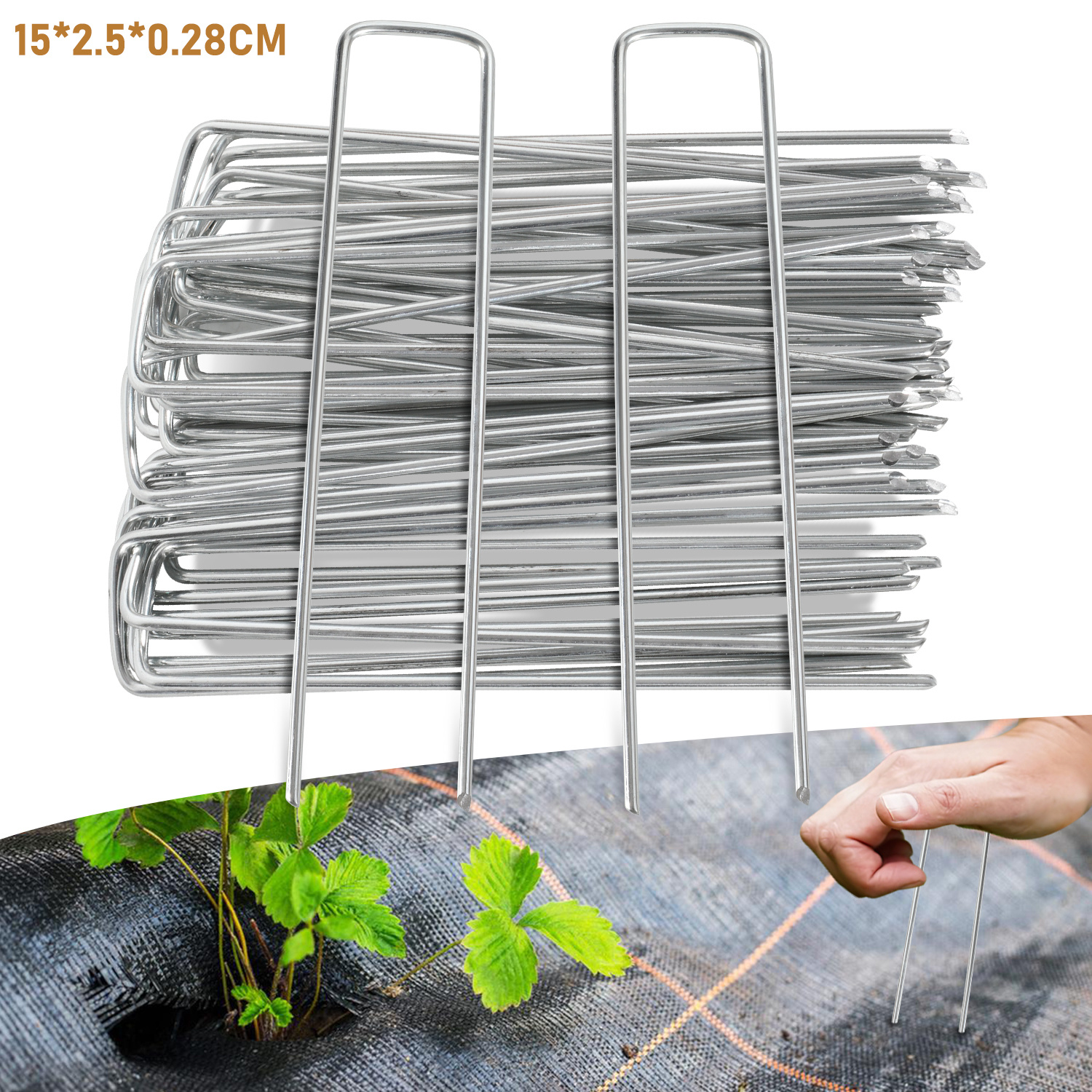 Randaco 200x Erdanker 15cm Verzinkt Bodenanker Gartenvlies Zeltheringe Garten Zeltanker