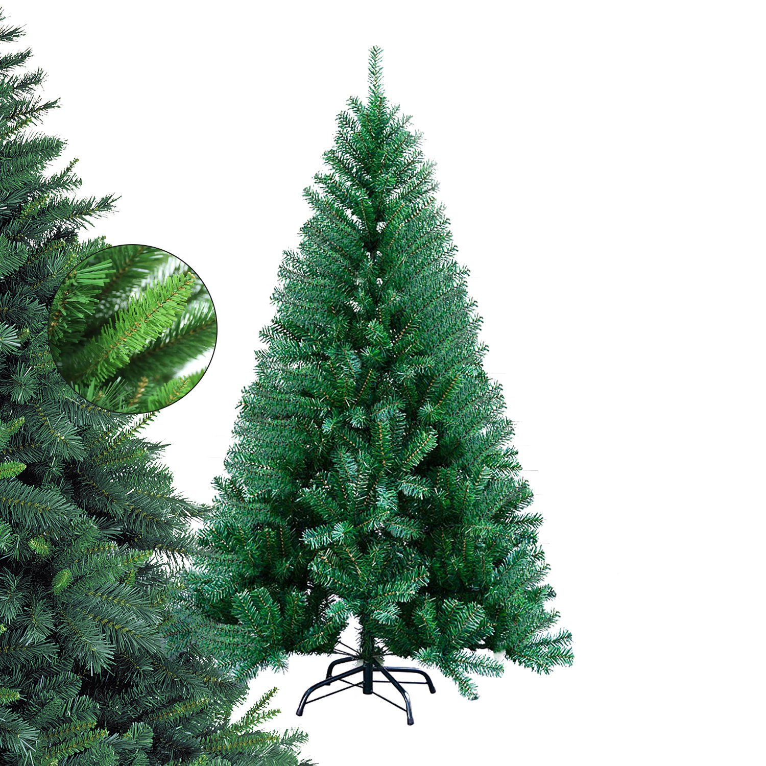 Randaco 180cm Künstlicher Weihnachtsbaum Mit 650 Spitzen Pvc, Tannenbaum Mit Ständer, Christbaum Kunstbaum Grün