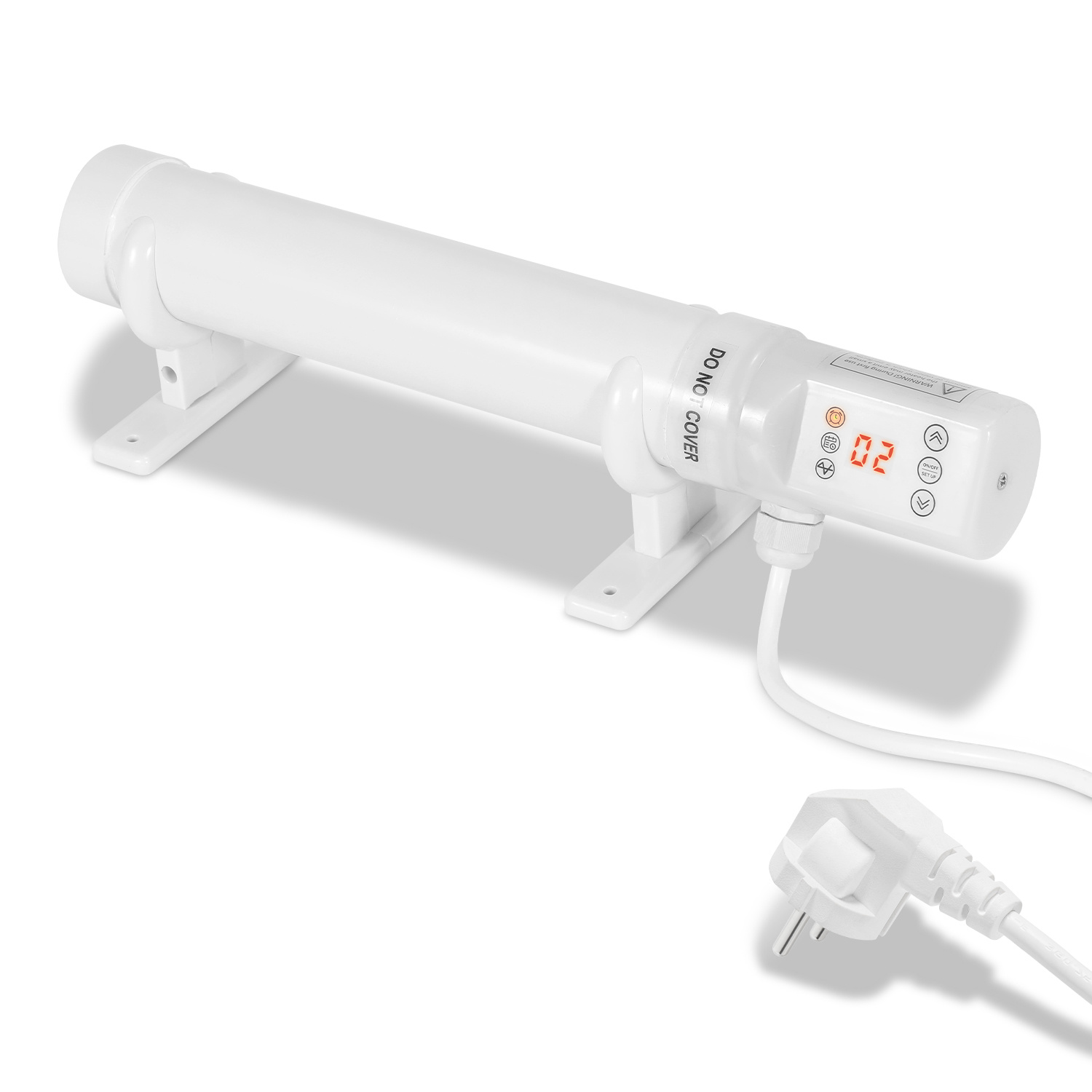 Randaco Elektrische Gewächshausheizung 60 W Mit Timer, Rohrheizung 340 Mm
