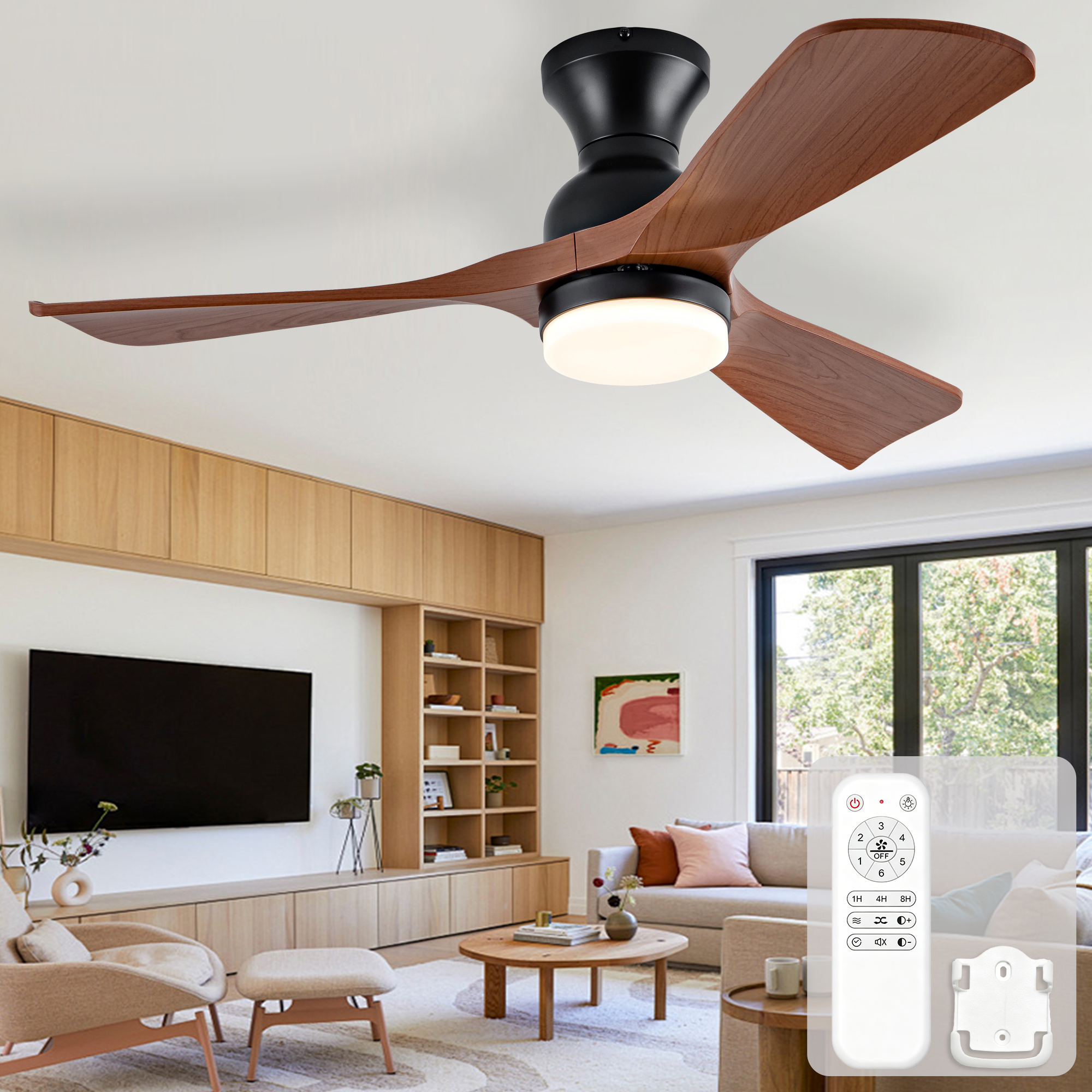 42-zoll-deckenventilator – 3,5 Kg, Aus Metall, 42-zoll-deckenventilator Mit Beleuchtung, Die Led-leuchte Mit – 106×106×28 Cm – Drei Abs-flügel