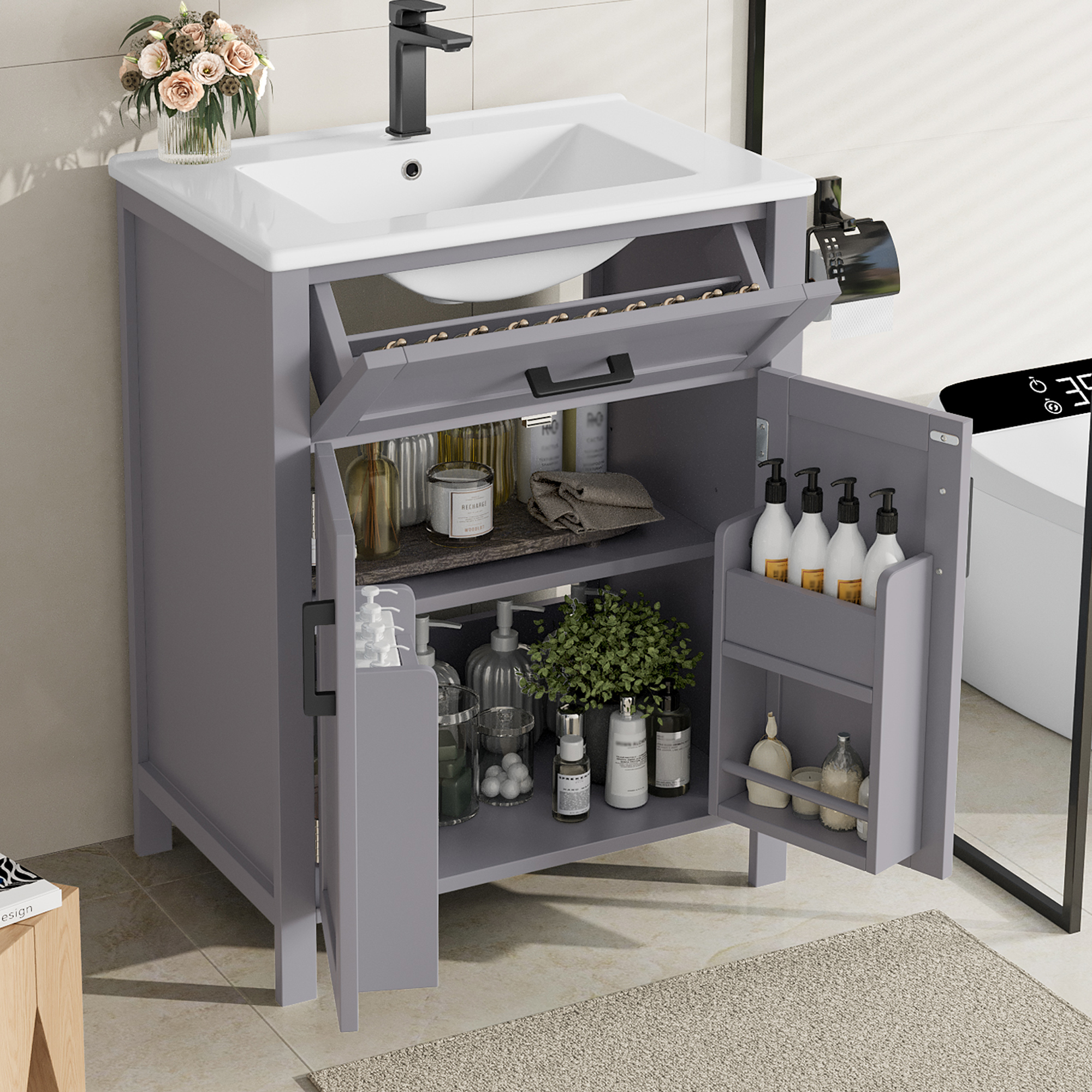 Tisch – 29,4 Kg, Aus Mdf, Robustes, Langlebiges Und Bodenstehendes Design – 60×46×84,8 Cm – Schön Und Stilvoll Durch Sprühlackierkunst