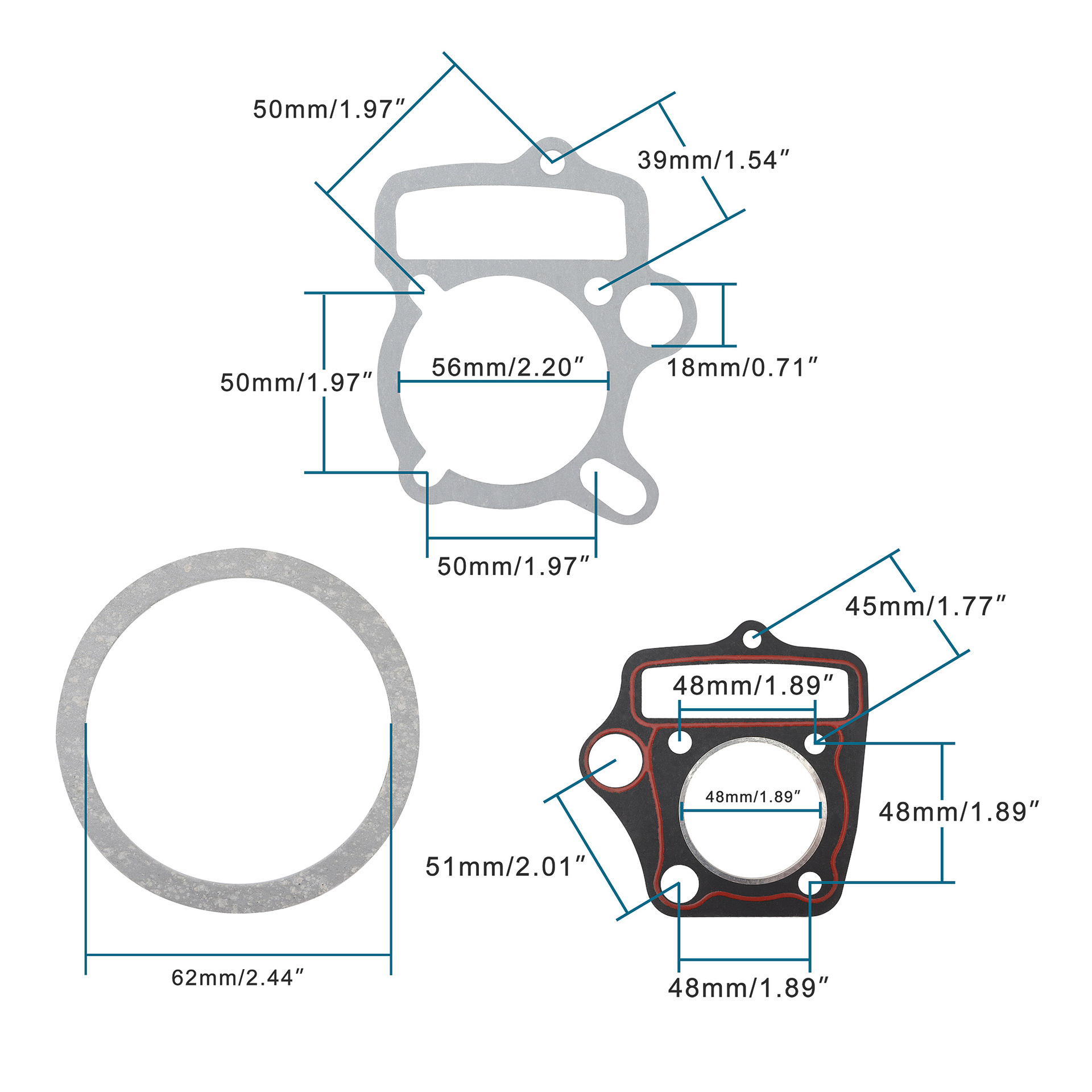70-cm³-horizontalmotor Mit Fußstart, 47 Mm Zylinderbohrung, Kompletter Satz Dichtungen, Unterlegscheiben Und Papierdichtungen.