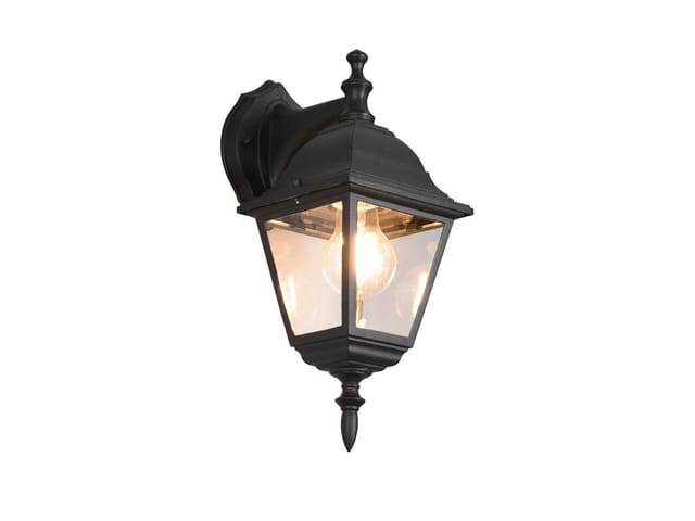 LED Außenwandleuchte Laterne hängend, Aluminium Schwarz Höhe 34cm