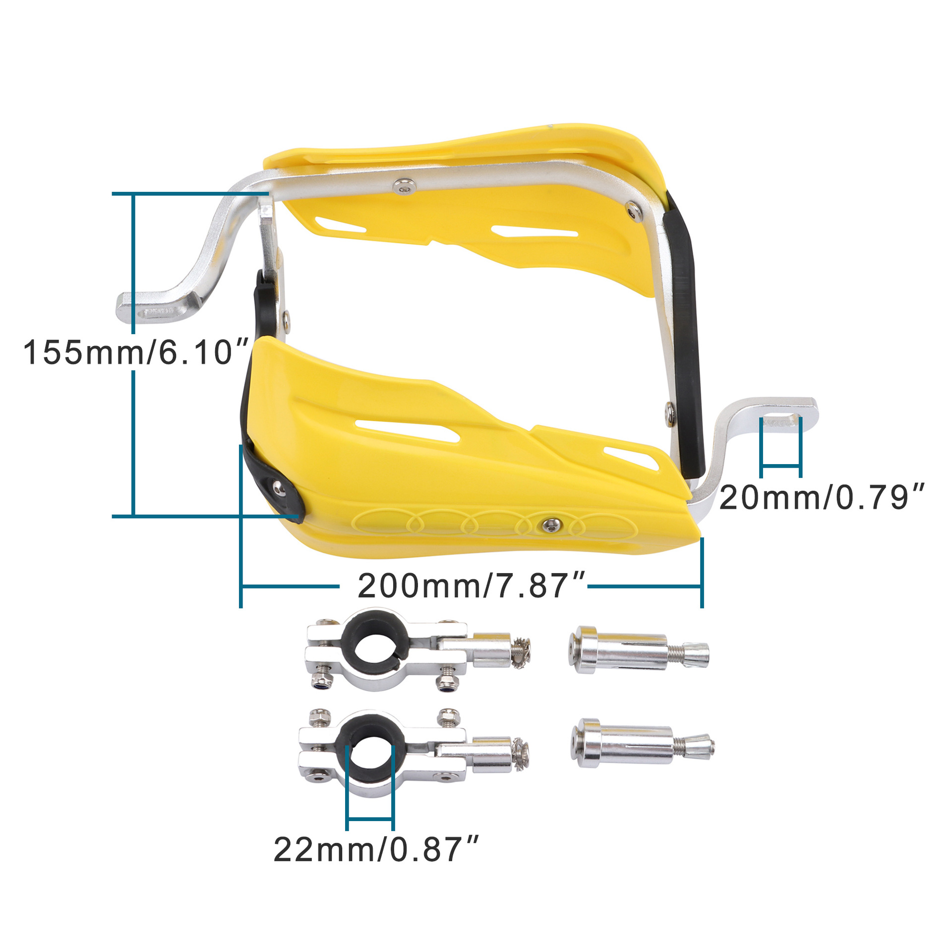 Goofit 7/8" Aluminiumlegierung, Vormontierter Lenkerbürstenschutz, Handschutz, Weiß