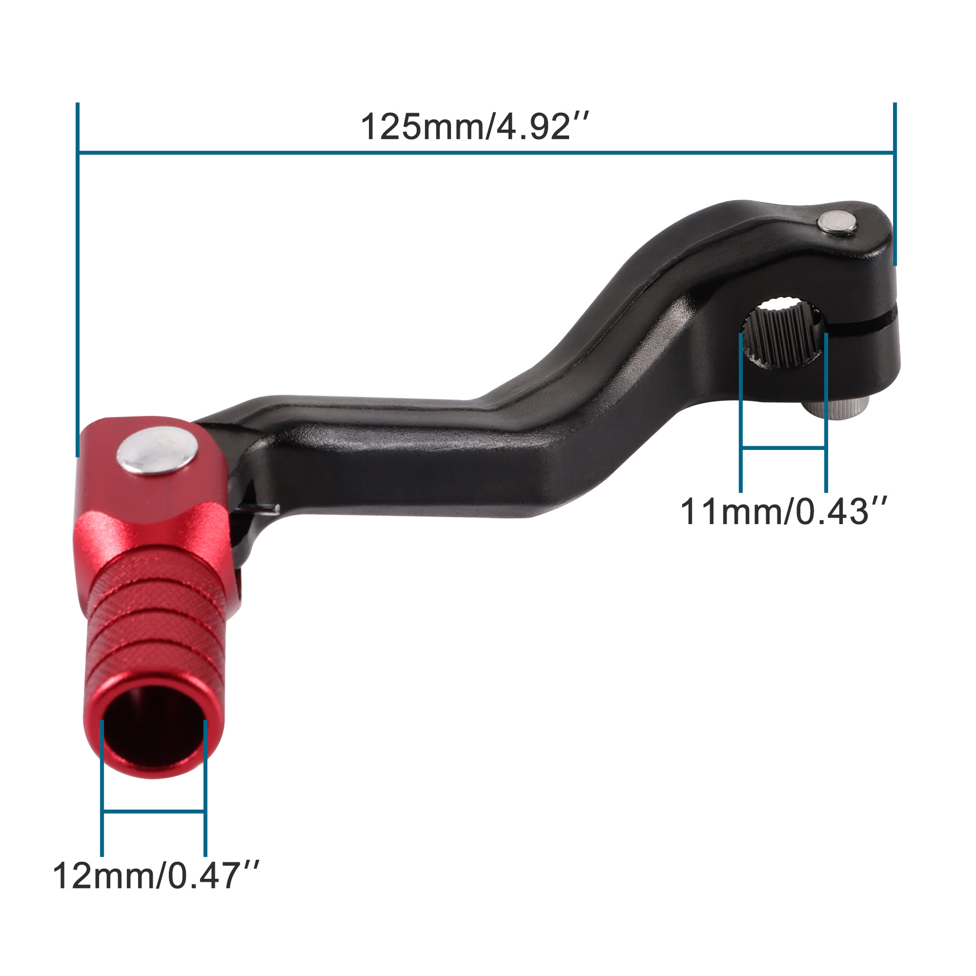 Huayang Bosuer Guizun Whiteboard-maschine Cb250 Offroad-motorrad-modifikation Schalthebel Aus Aluminiumlegierung, Schwarzer Lenker, Roter Kopf
