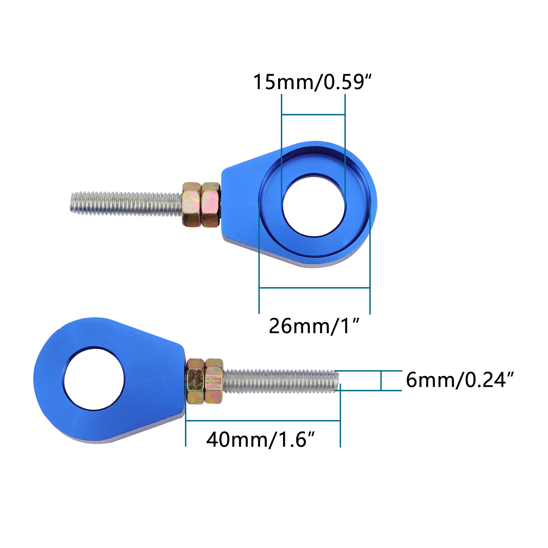 Offroad-motorradreparatur Und -modifikation 15-mm-hinterradheber-kettenspanner Blau