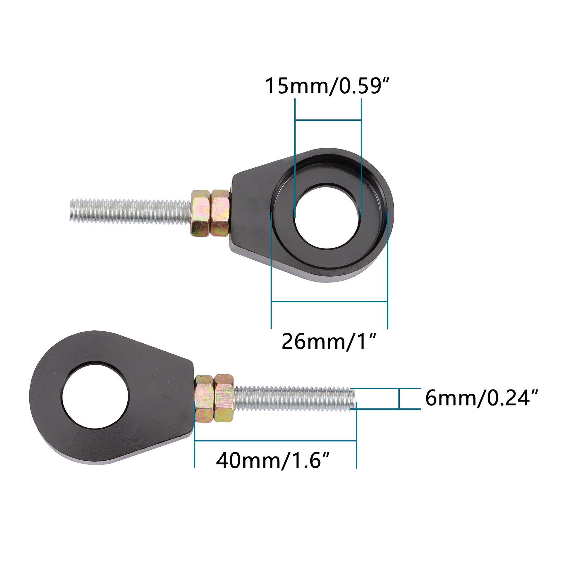 Offroad-motorradreparatur Und -modifikation 15-mm-hinterradheber-kettenspanner Schwarz