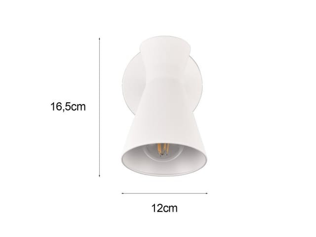Meinewunschleuchte - led Wandstrahler Retro Weiß mit Schalter & Stecker, Breite 12cm