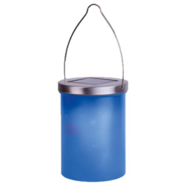 Stilvolle LED-Solar-Laterne in blau 9,2 x 12 cm, für den Außenbereich