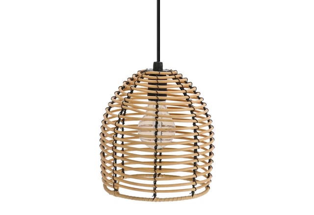 Spetebo - led Hängeleuchte in Rattan Optik für Außen und Innen - 18 x 16 cm - Garten Deko Beleuchtung warm weiß mit Timer - Outdoor Pendelleuchte