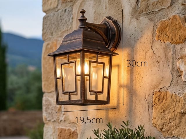 Meinewunschleuchte - Antike led Außenwandleuchte Laterne hängend Rostoptik, Höhe 30cm