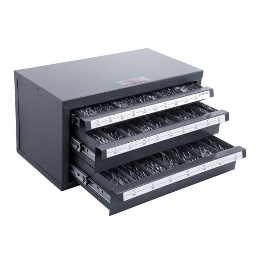 Mophorn - Vevor Bohrer-spender-schrank, Bohrer-organizer-schrank Mit Drei Schubladen Für A Bis Z, Bohrer-spender-organizer-schrank Aus Stahl Mit Etiketten, Stapelbarer Bohrer-spender Aufbewahrung