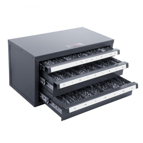 Vevor Bohrer-spender-schrank, Bohrer-organizer Mit Drei Schubladen Für 1 Mm Bis 13 Mm, Bohrer-spender-organizer Aus Stahl Mit Etiketten, Stapelbarer Bohrer-spender Zur Bohrer-aufbewahrung