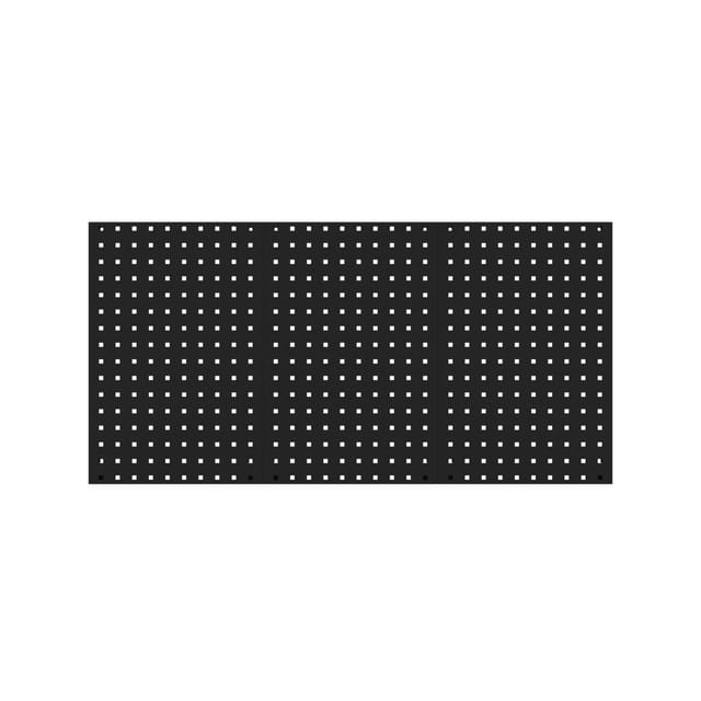 Werkzeugwand, Werkzeugtafel PAULA, 1200 x 600 x 10 mm, All Black: schwarz