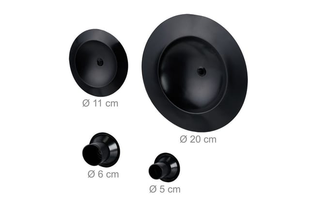Pressluft Rohrreiniger, 4 Aufsätze für wc, Dusche, Waschbecken, Rohrreinigung chemiefrei, Rohrpistole, schwarz - Relaxdays