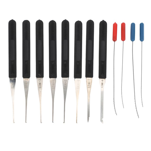 12-teiliger Abzieher für abgebrochene Schlüssel, 0,2–0,4 mm, Abzieher für abgebrochene Schlüssel, Pick-Tool-Set für Reparatur und Wartung