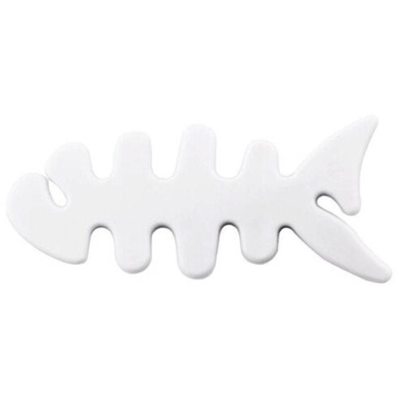 Kabelaufroller für Kopfhörerkabel in Fischform, weiß