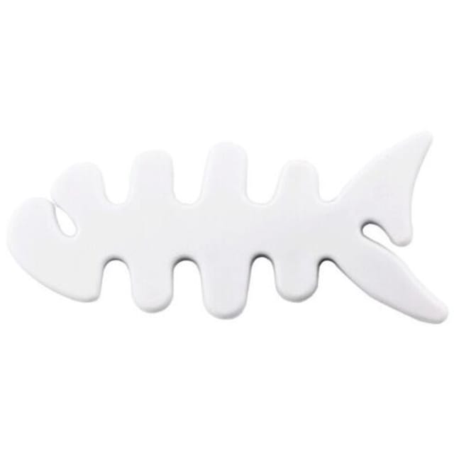 Kabelaufroller für Kopfhörerkabel in Fischform, weiß
