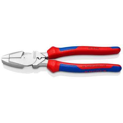09 15 240 Kraft-Kombizange 'Lineman's Pliers' amerikanisches Modell mit Mehrkomponenten-Hüllen verchromt 240 mm