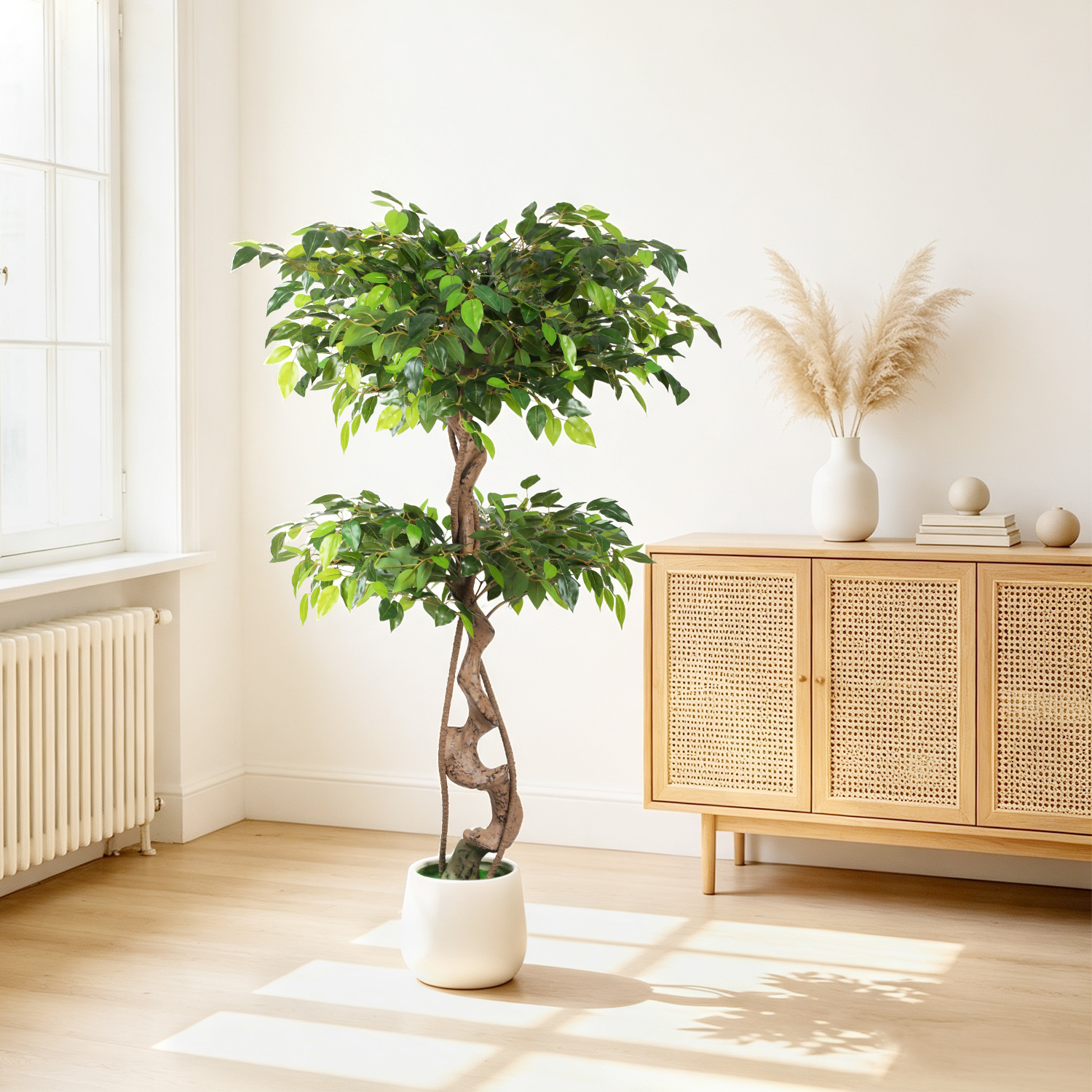 Tolletour Ficus Kunstbaum 120 Cm, Verstellbare Zweige Und Blätter