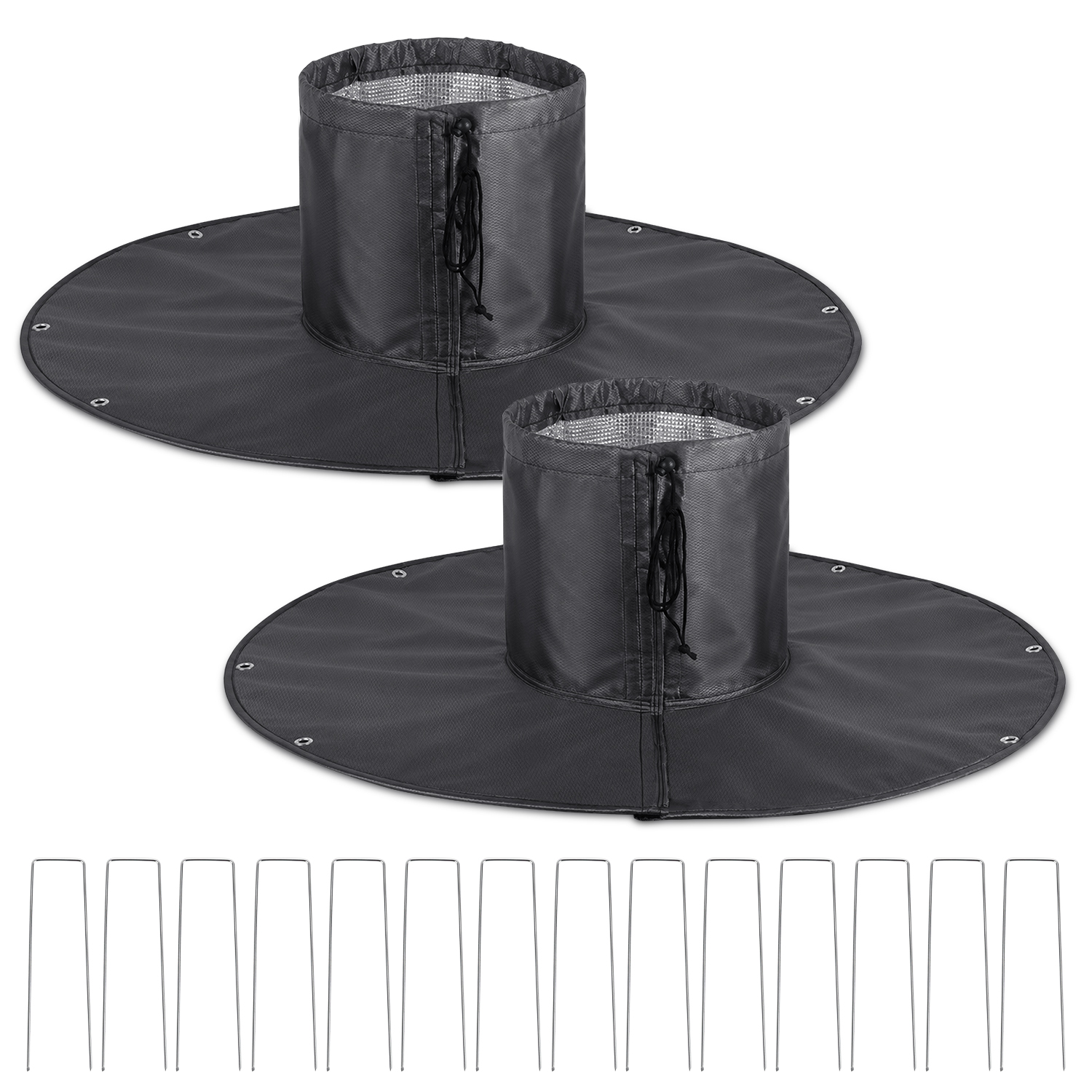 Tolletour 2er Set Pflanzen Winterschutz Frostschutzmatte Ø100 Cm Mit Erdankern, Wurzelschutz Für Bäume Und Sträucher