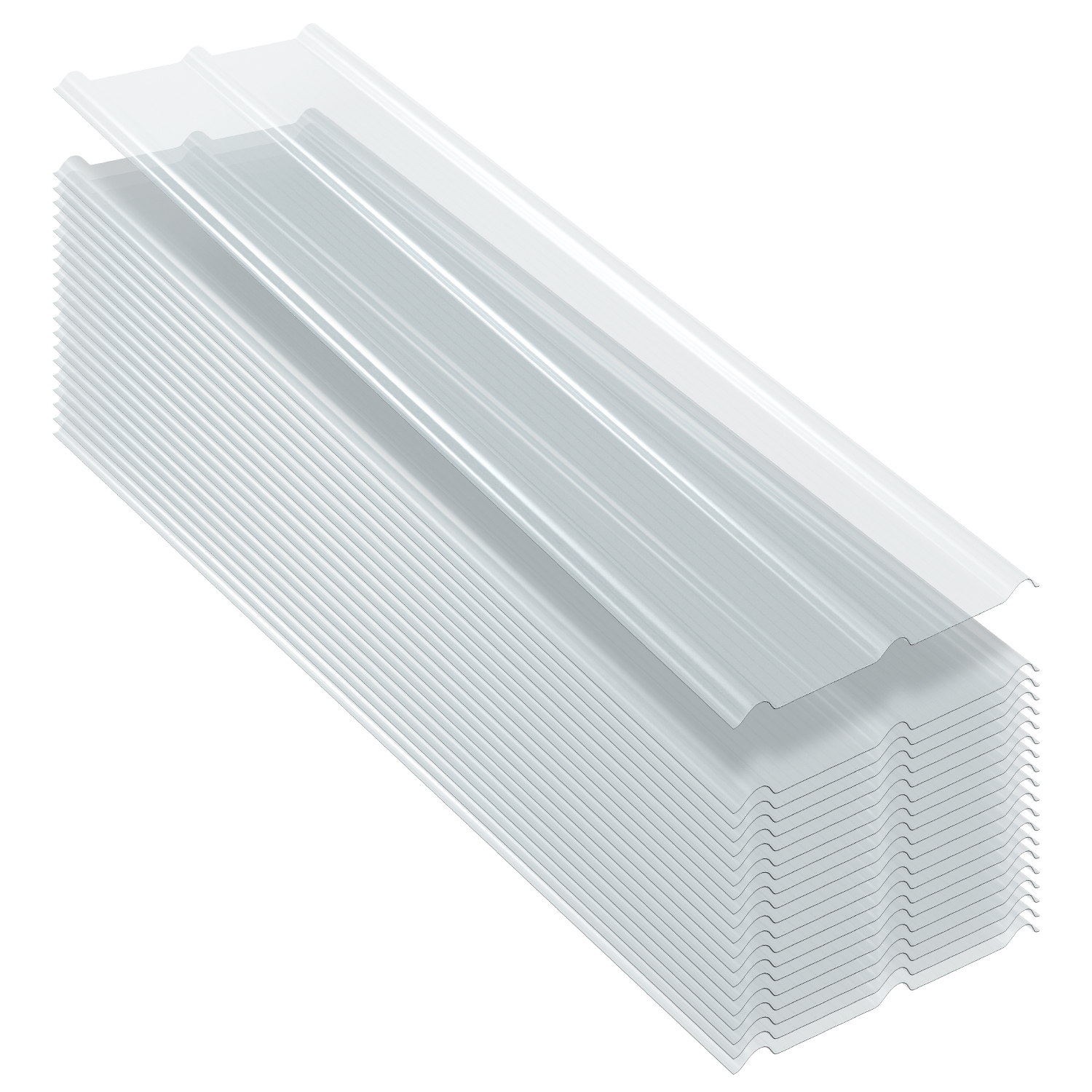 Tolletour 20x Klare Frp Dachplatten 50x160 Cm 1 Mm Trapezprofil, Uv- & Wetterfest, Hagelsicher, Mit Schrauben Für Gewächshaus Carport