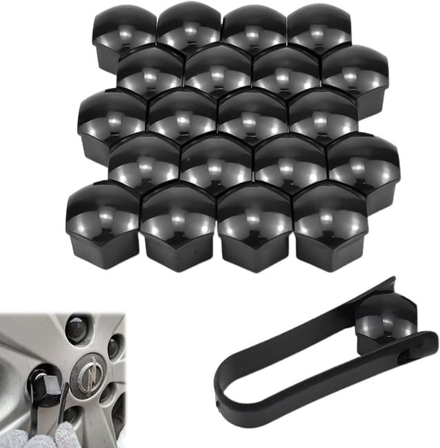 Lntyq - 17-mm-Mutterabdeckung, 20 Stück 17-mm-Bolzenmutterabdeckungen, sechseckige Schutzkappen für Radmuttern, universelle 17-mm-Bolzenabdeckungen