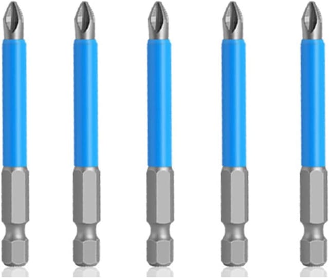 5 Stück PH2 Schraubendreher-Bits, 65 mm, 1/4 Zoll Sechskantschaft, rutschfeste Kreuzschlitz-Bits für elektrische Handschraubendreher - Lntyq