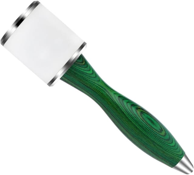 Nylon-Lederhammer mit Holzgriff, Lederhammer, Nähkeule aus Rindsleder, gerader Kopf, 20,3 cm (grün) - Lntyq