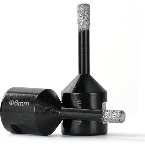 Flintronic Diamantbohrer, 2 Stück 6 Mm Fliesenbohrer Mit M14-gewinde, Fliesenlochsäge Für Porzellan-, Steinzeug-, Keramik-, Marmor- Und Granitfliesen, Geeignet Für Winkelschleifer