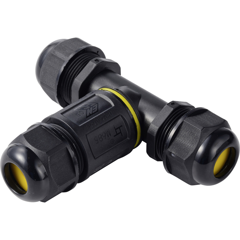 Tru Components T-abzweig-kabelverbinder Ip68 Wasserdicht, 3 Eingänge, Schraubkontakt 3polig, 0,5 - 4