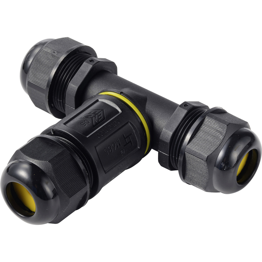 Tru Components T-abzweig-kabelverbinder Ip68 Wasserdicht, 3 Eingänge, Schraubkontakt 5polig, 0,5 - 4
