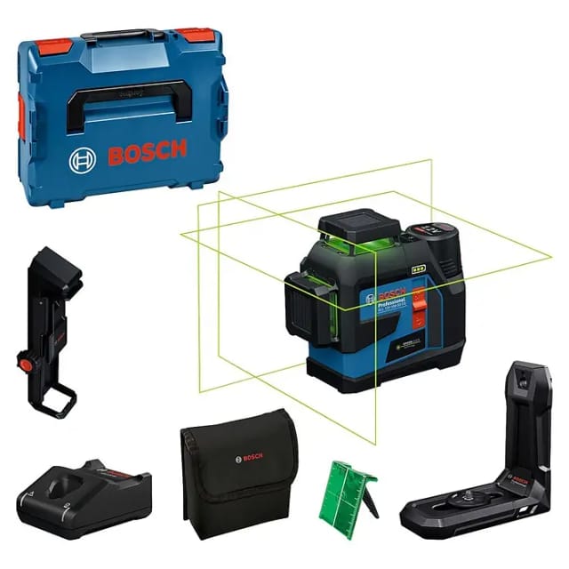 Bosch Linienlaser gll 12V-100-33 cg, incl. 1x Akku gba 2 Ah, Schnellladegerät, Zubehör, l-boxx